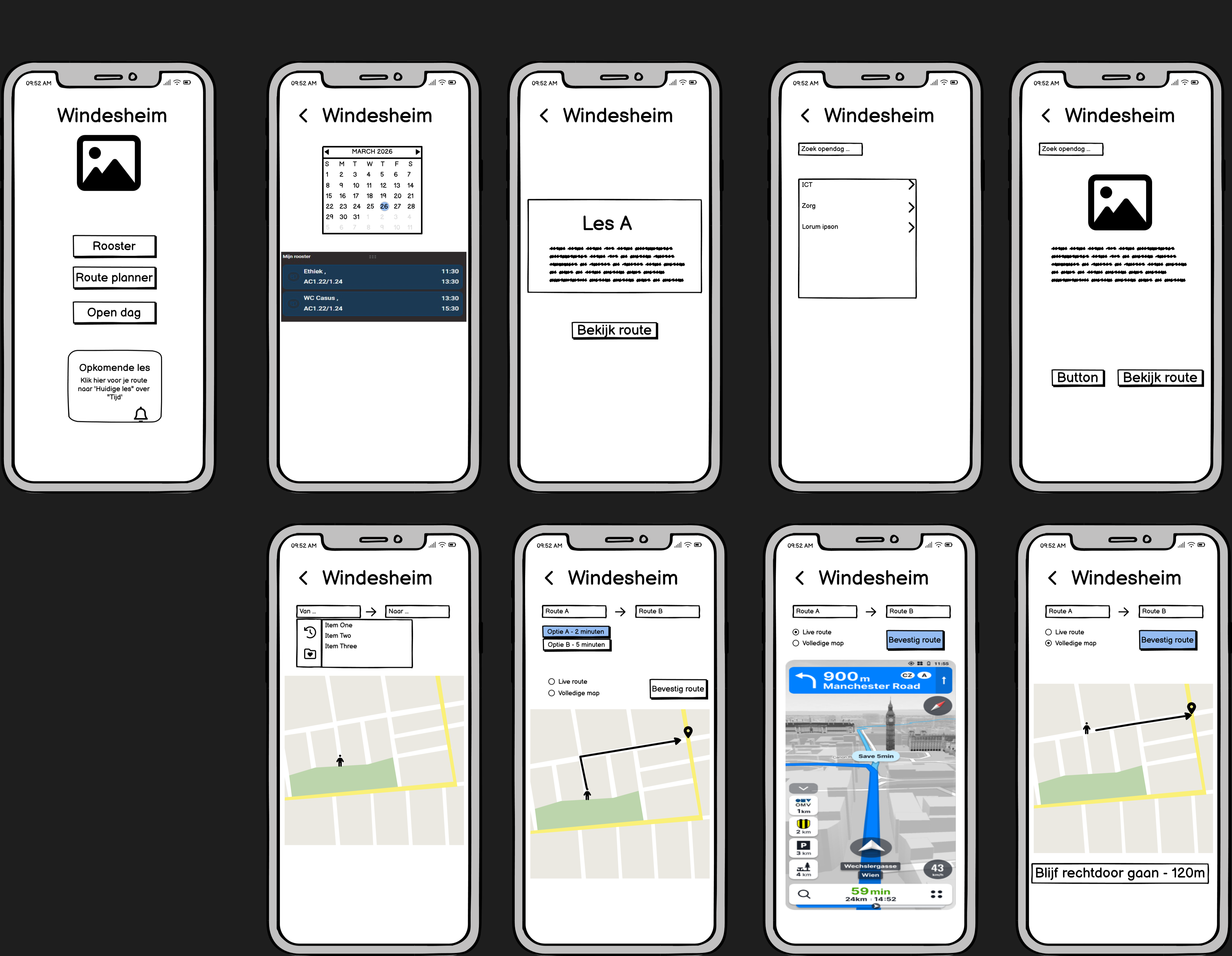 Low fidelity ontwerp